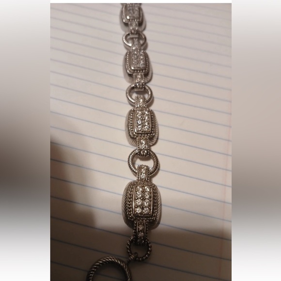 BEAUTIFUL! Judith Ripka Sterling Silver Toggle Bracelet 8 Inch